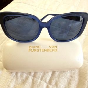 Diane Von Furstenberg Blue Sunglasses